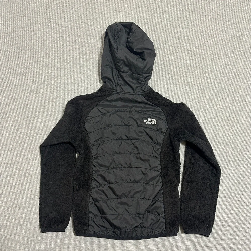 The North Face Black Hybrid Puffer Fleece Hooded Jacket Kids Size M 10/12